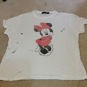 Free W Any Other Purchase! Junk Food Clothing Minnie Mouse White and Red Tee
